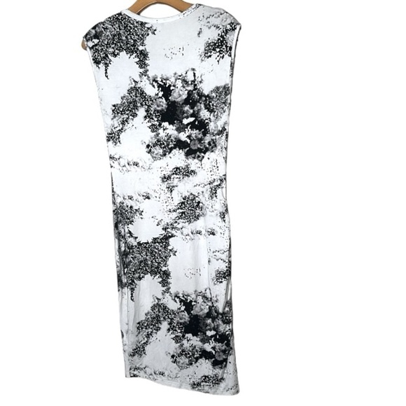 Reiss Gilda Pointelle Printed Day Dress Sheath Beige Gray Size 4 - Picture 3 of 13